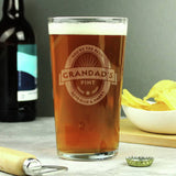 Personalised beer label pint glass 473ml - British product