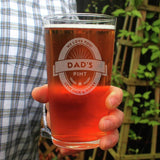 Personalised beer label pint glass 473ml - British product