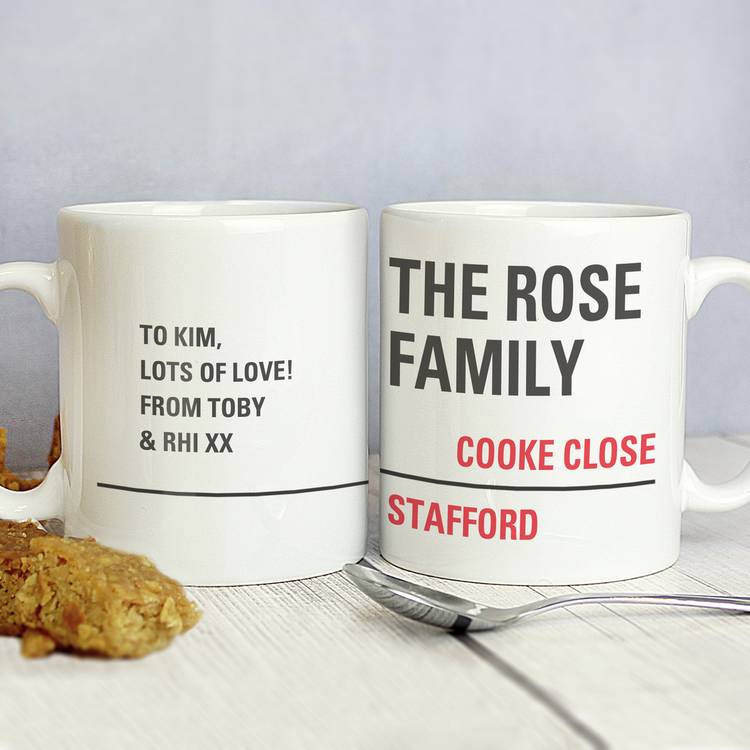 Personalised London street sign mug ceramic 11oz, imported from the UK