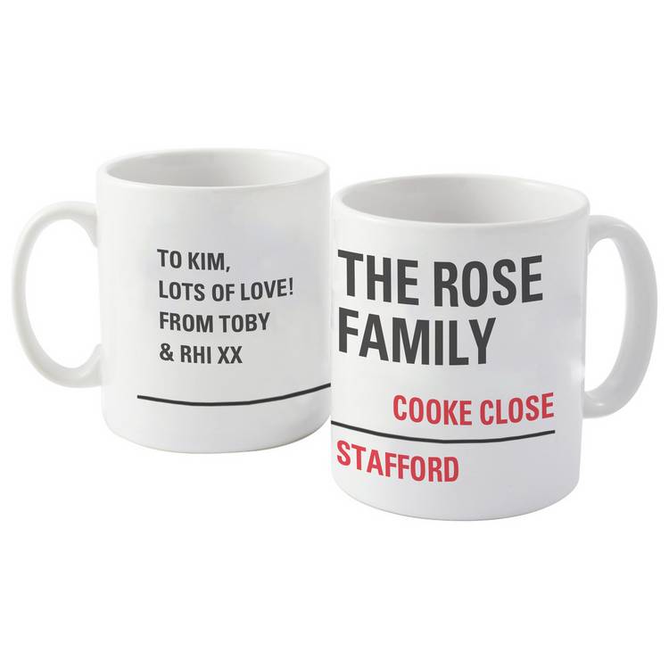 Personalised London street sign mug ceramic 11oz, imported from the UK