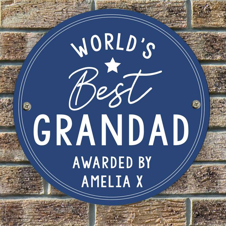 Personalised blue plaque sign 19.7cm, imported from the UK