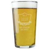 Argos Personalised Message No. 1 Shield Pint Glass- Buy online at McGrocer