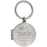 Personalised No.1 Dad photo keyring silver finish (British brand)