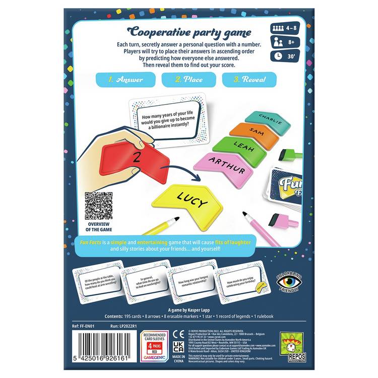 Repos Fun Facts party game - British product