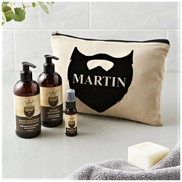Personalised beard grooming kit with conditioner shampoo and oil - British product