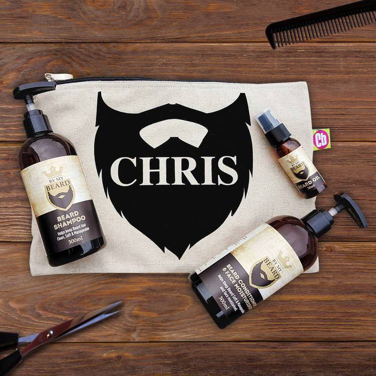 Personalised beard grooming kit with conditioner shampoo and oil - British product