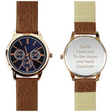 Men's rose gold watch with brown strap (British brand)