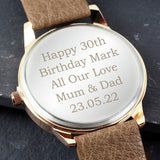 Men's rose gold watch with brown strap (British brand)