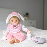 Tiny Treasures bunny baby doll set 44cm (British brand)