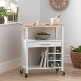 Argos Argos Home Wooden Kitchen Trolley with Wine Rack - White- Buy online at McGrocer