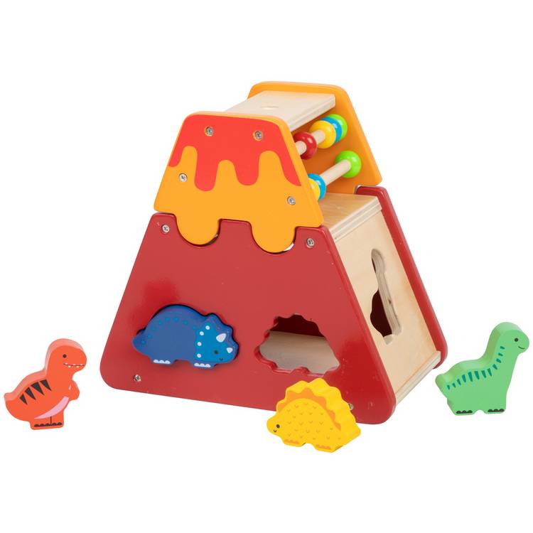 Chad Valley wooden dino shape sorter toy, imported from the UK