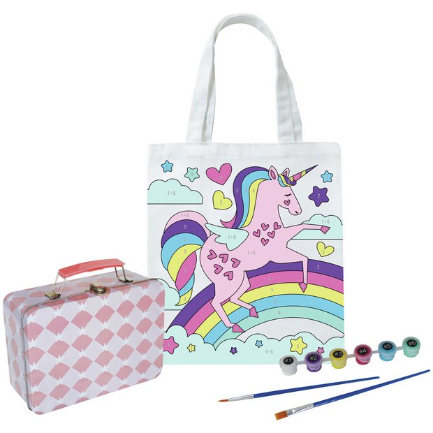 Chad Valley Unicorn Paint By Numbers tote - British product