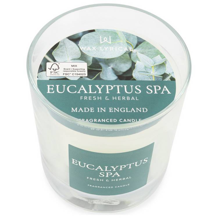 Wax Lyrical candle Eucalyptus Spa, imported from the UK