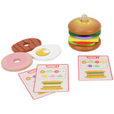 Chad Valley wooden burger stack game 10 piece set (British brand)