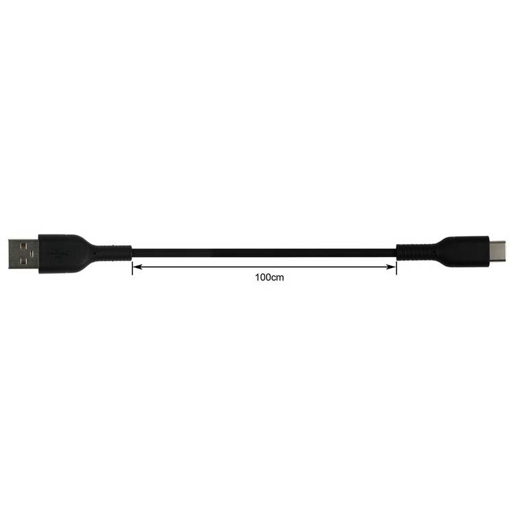Type-C USB cable 1m black, UK version