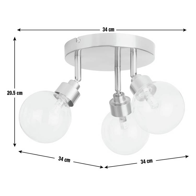 Argos Home brass ceiling spotlight with three glass globes - British product