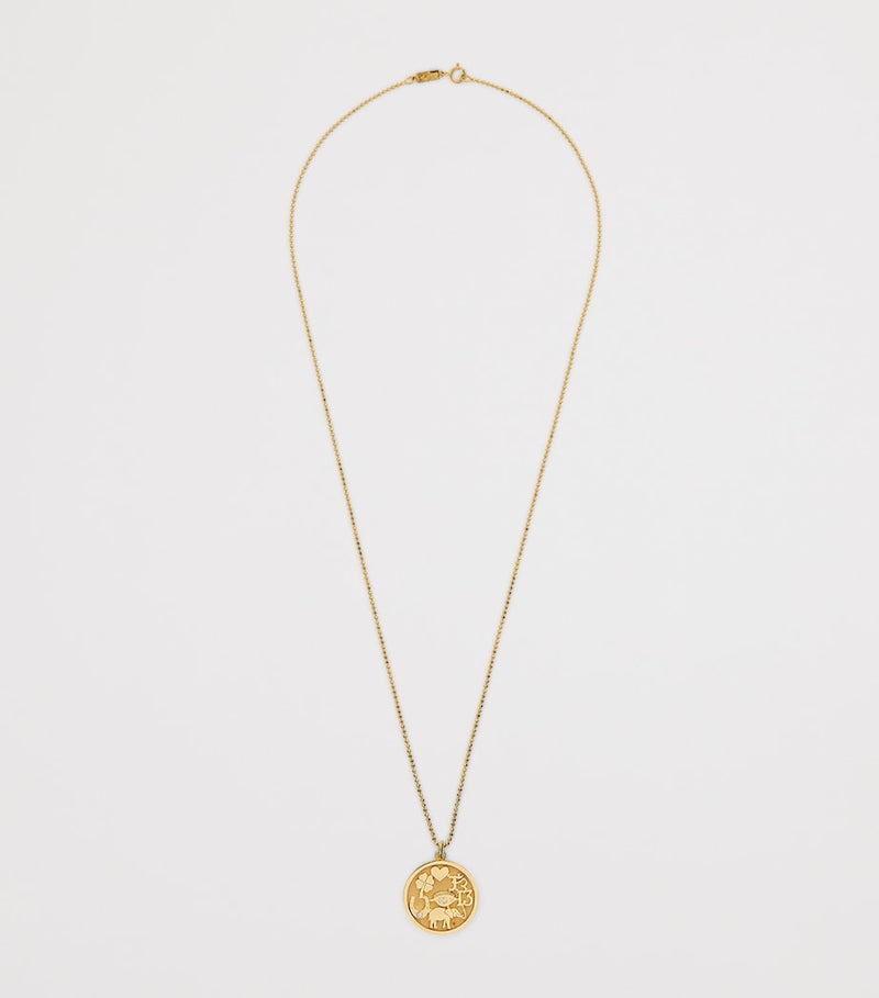 Jennifer Meyer yellow gold diamond good luck necklace (British brand)
