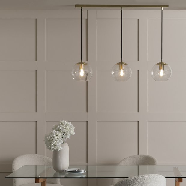 Habitat Coleman brass 3 light pendant light, UK version