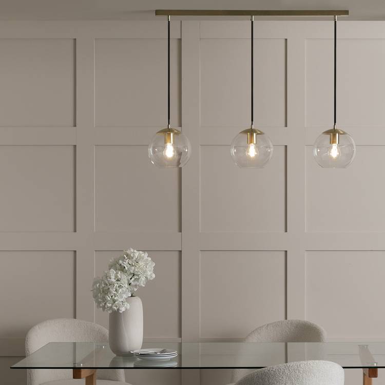 Habitat Coleman brass 3 light pendant light, UK version