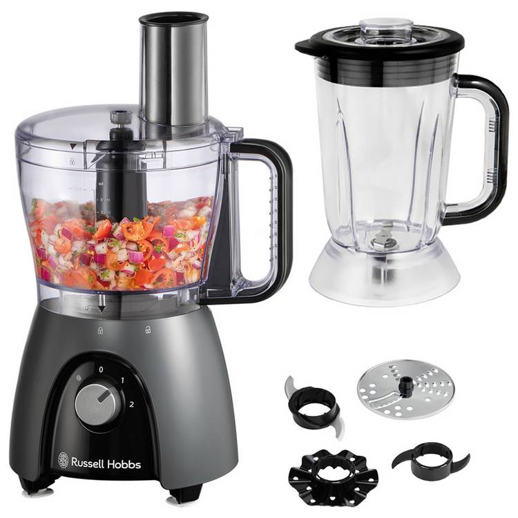 Russell Hobbs Desire Charcoal 2-in-1 food processor blender - British product