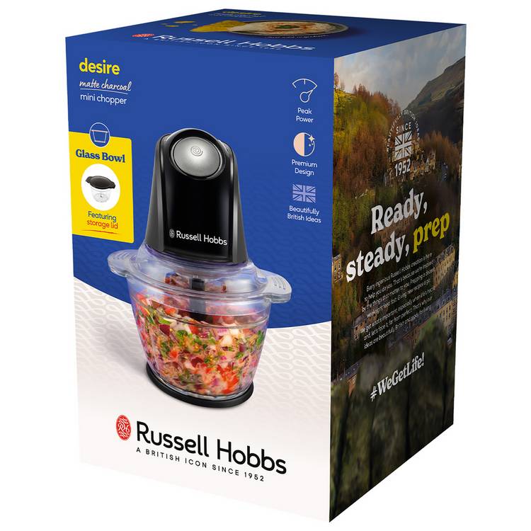 Russell Hobbs Desire Charcoal Mini Chopper, imported from the UK