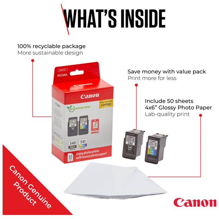 Canon PG-540 & CL-541 ink cartridges, imported from the UK