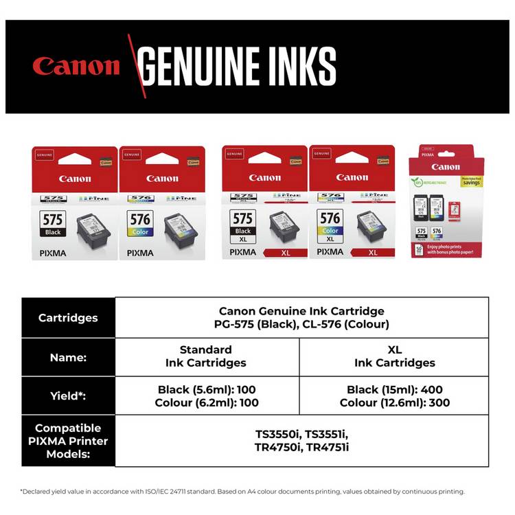 Canon CL-576 colour ink cartridge 6.2ml - British product