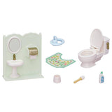 Sylvanian Families toilet playset with flush lever and toilet mat (British brand)