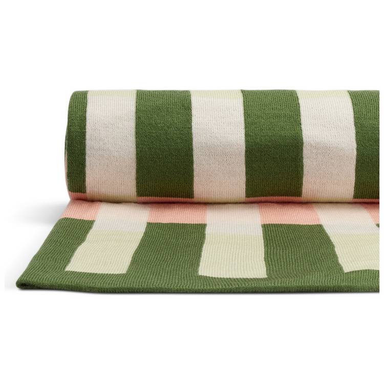 Habitat knitted throw pink and green 125x150cm, imported from the UK