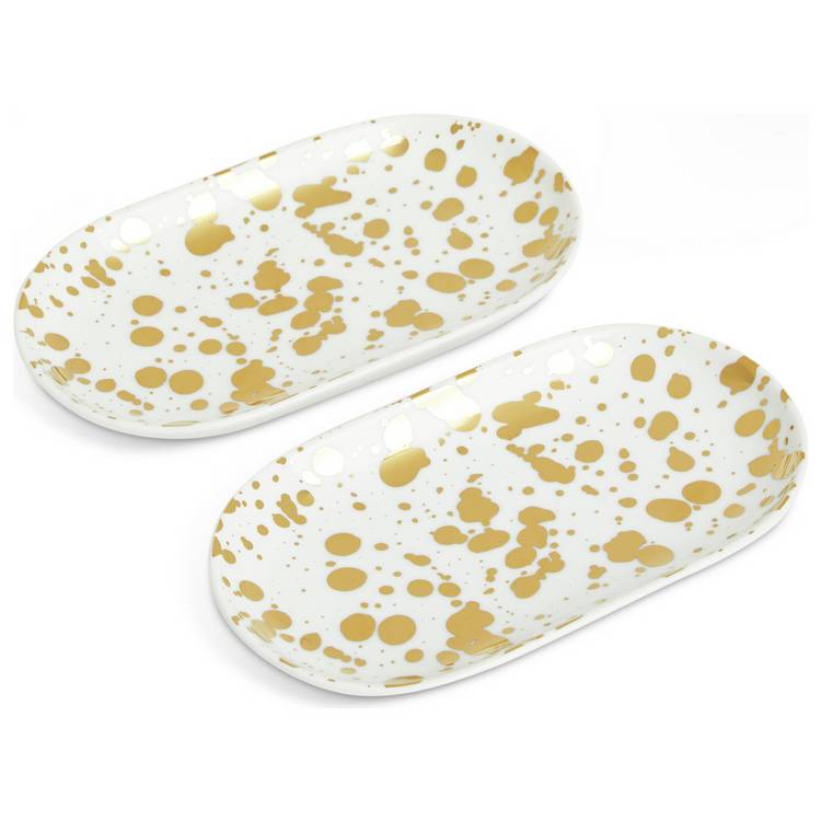 Habitat 60 Gold Edit porcelain cake plates set - British brand