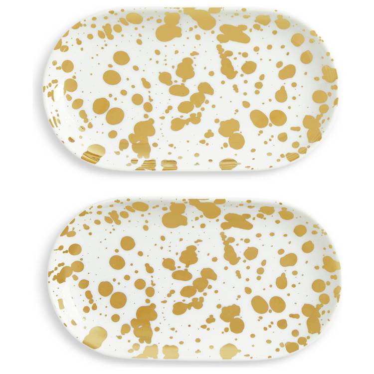 Habitat 60 Gold Edit porcelain cake plates set - British brand