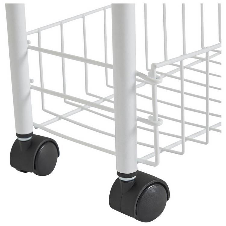 Argos Home 3 tier slim kitchen trolley white, UK version