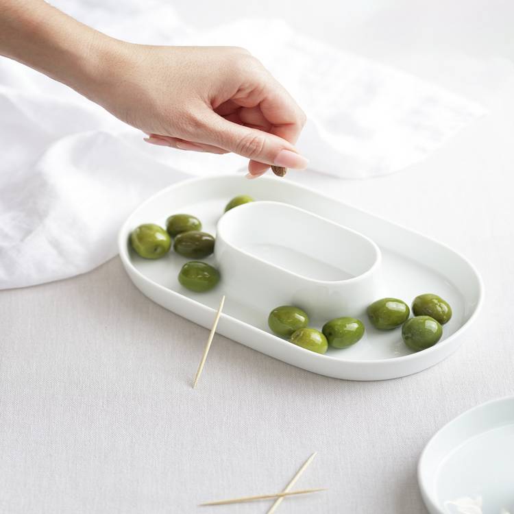 Sebastian Conran porcelain olive bowl white 20.9cm - British product