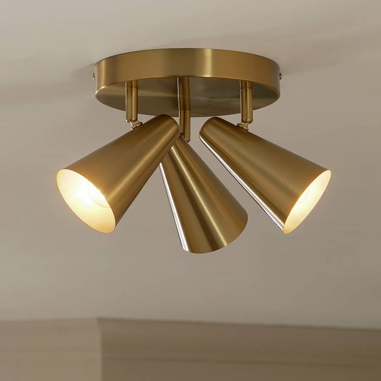 Argos Home brass spotlight plate 3 lights 35cm (British brand)