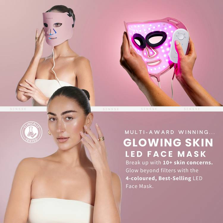 Sensse professional LED light therapy facial mask, imported from the UK