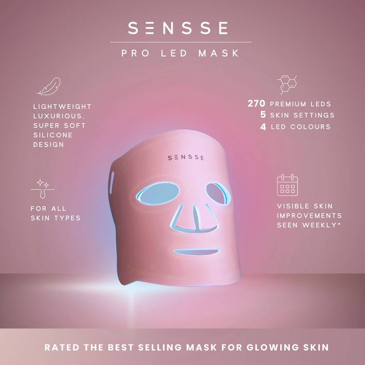Sensse professional LED light therapy facial mask, imported from the UK