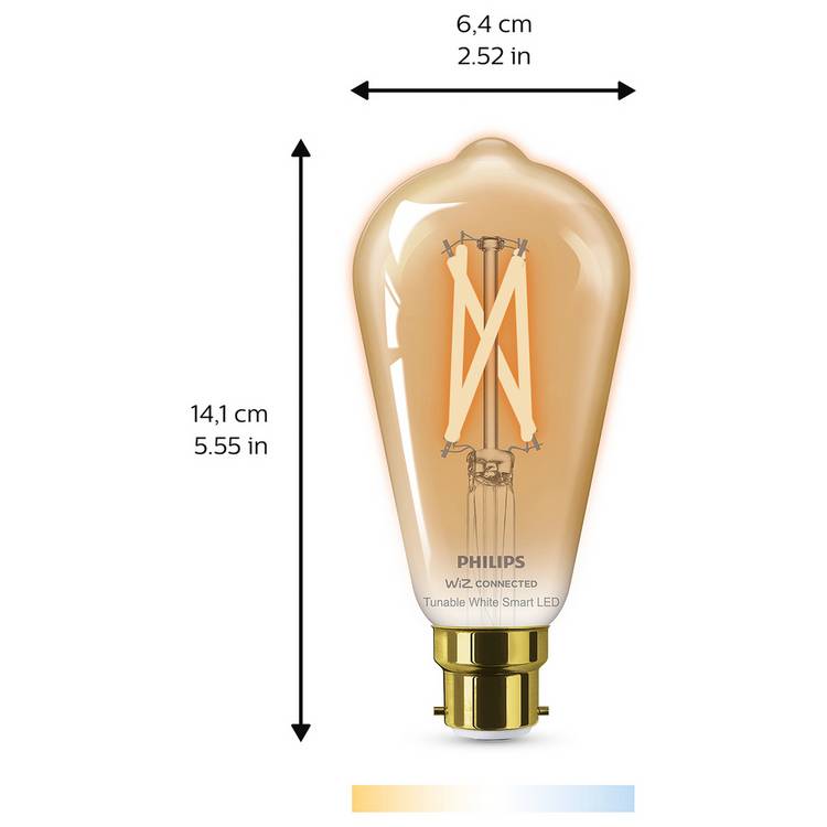 Philips smart LED filament bulb ST64 B22, imported from the UK