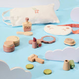 Chad Valley wooden toy spa kit, imported from the UK