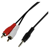 3.5mm to stereo RCA cable black 1m - British product