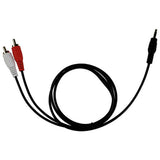 3.5mm to stereo RCA cable black 1m - British product