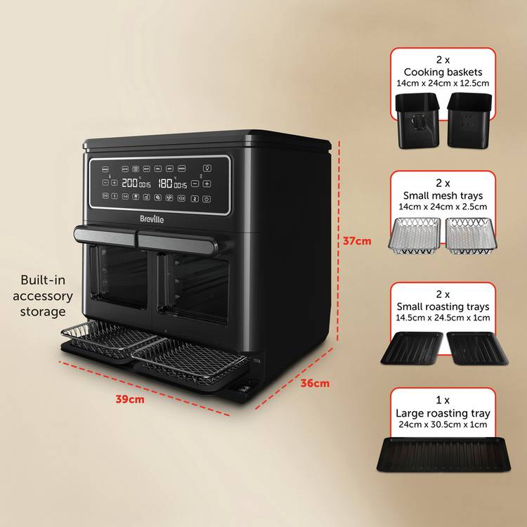 Breville Halo Flexi dual oven air fryer 11L - British product