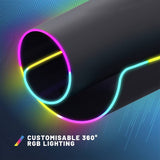 STEALTH XL gaming mat with RGB lighting black - British product
