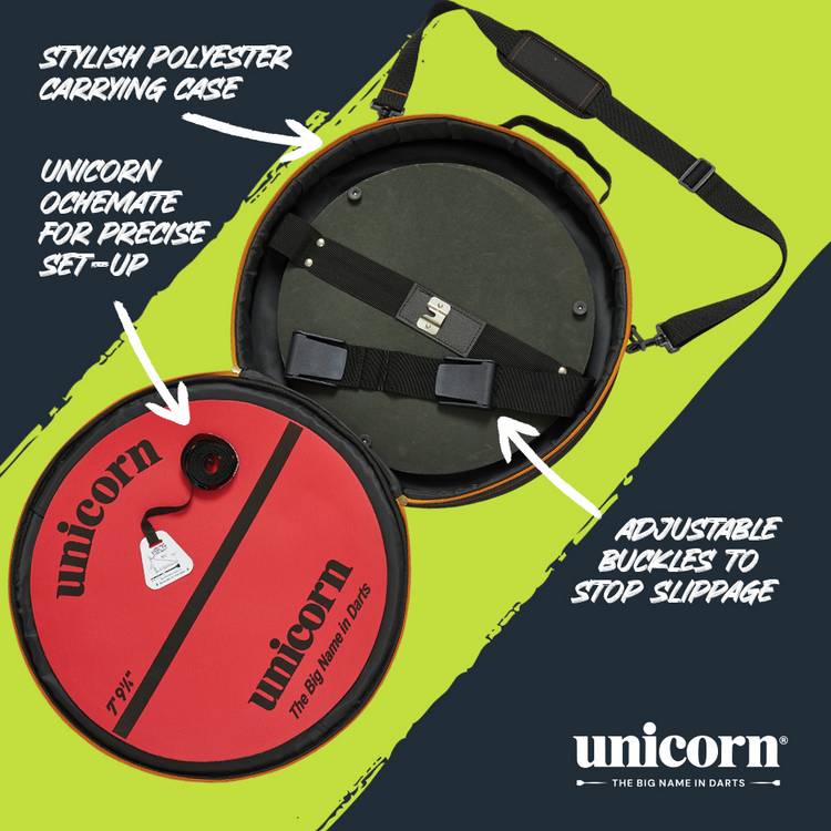 Unicorn On Tour darts bag and oche set, UK version