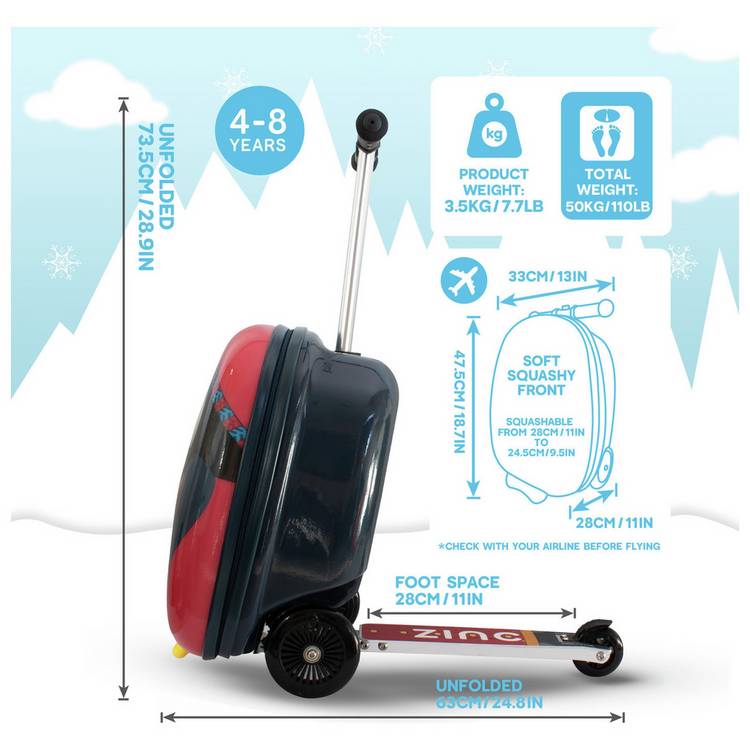 Flyte Perry Penguin scooter suitcase red, UK version