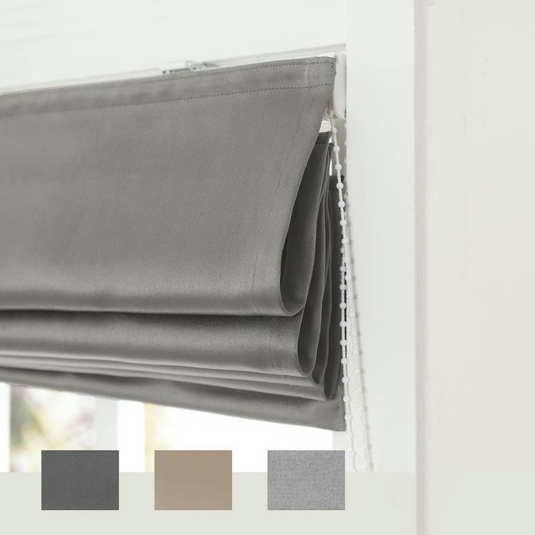 Little Black Book blackout roman blind dove grey 60cm, UK version