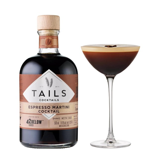 Tails Cocktails 42 Below Vodka Espresso Martini Premixed Vodka Cocktail 500ml GOODS M&S