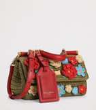 Dolce&Gabbana woven My Sicily top-handle bag with floral appliqué (British brand)