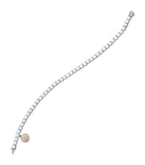 Harrods Boodles Platinum Mixed Gold Diamond Classic Tennis Bracelet 18.5cm- Buy online at McGrocer