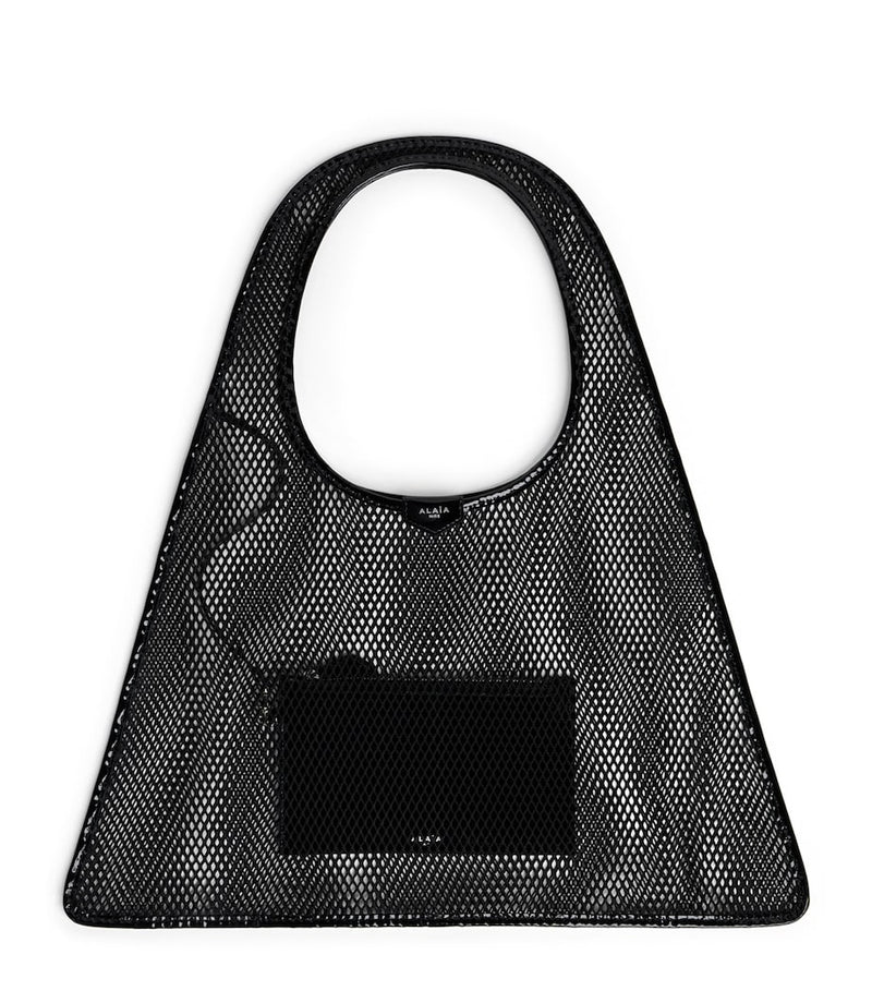 Alaïa leather-trim fishnet shoulder bag, imported from the UK