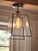 Next Black Warwick Flush Ceiling Light Fitting- Buy online at McGrocer